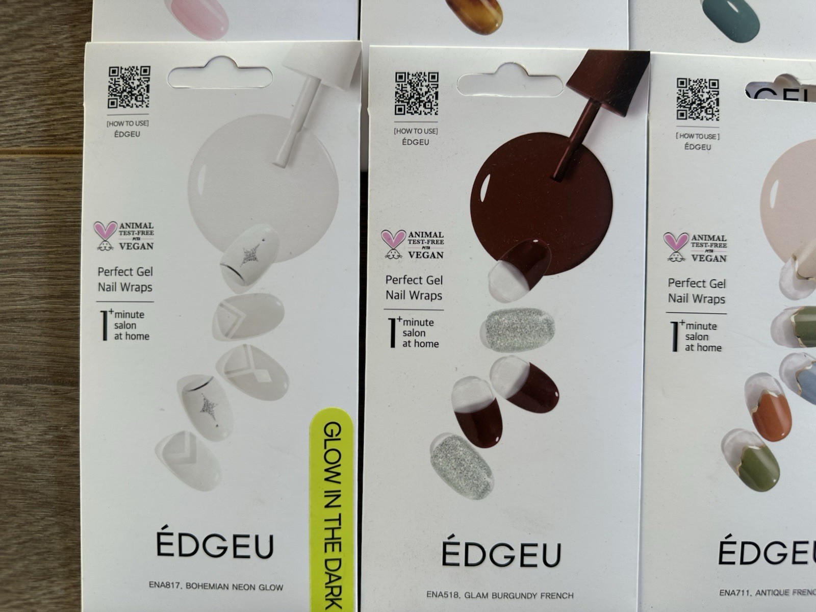 ÉDGEU Edgeu Perfect Gel Nail Wraps Lot Of 8 Mixed Designs