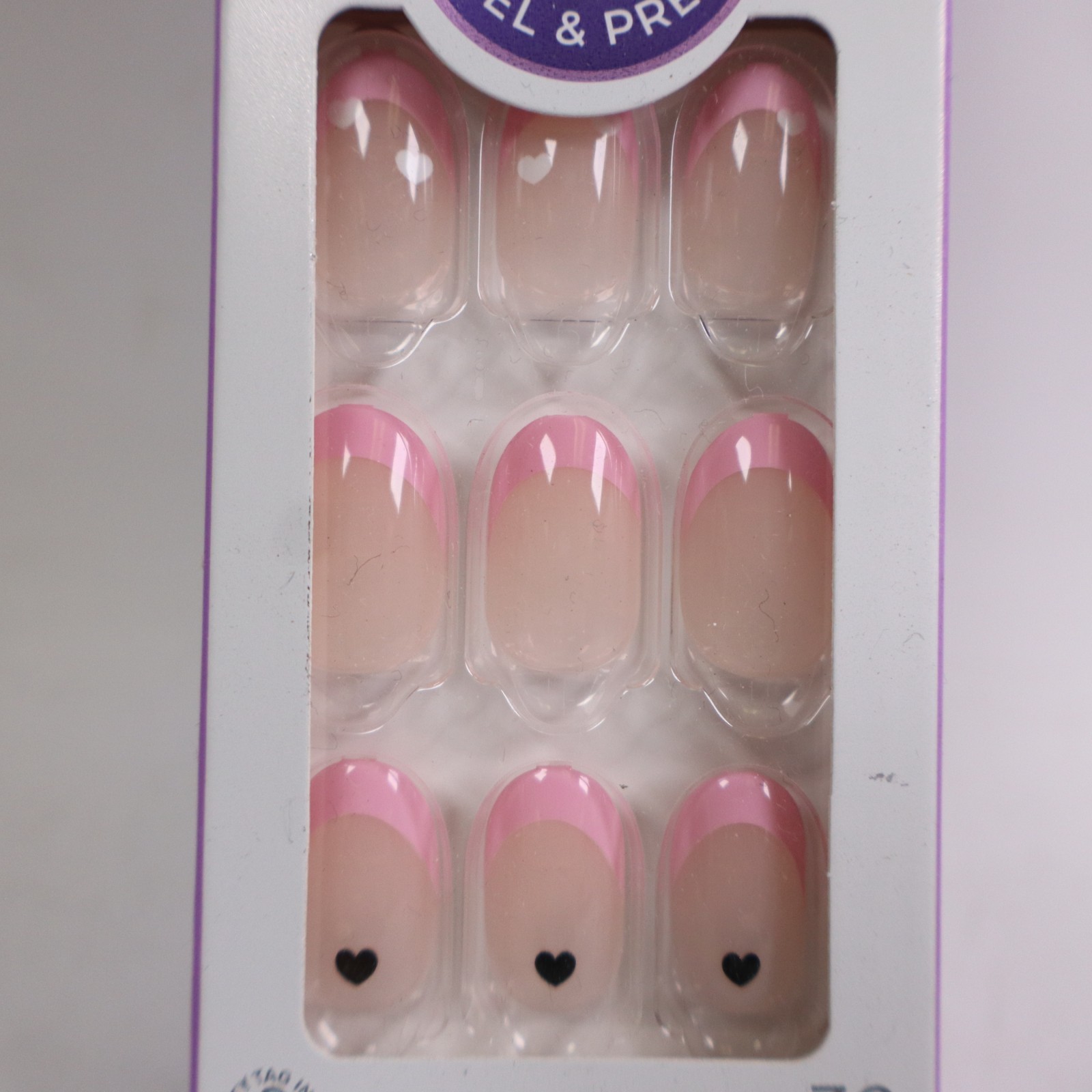 2 PACK Kiss imPRESS No Glue Press-On Nails Short Pink Oval Heart, 93188 Ditto