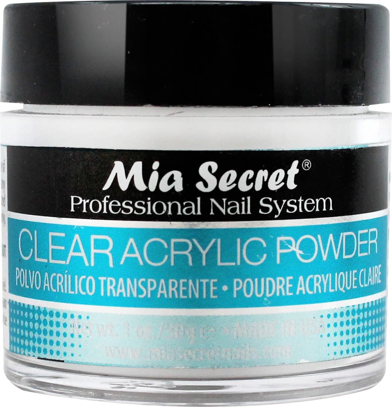 Mia Secret Clear Acrylic Powder 1 Ounce USA Made Salon Quality Nail Powder