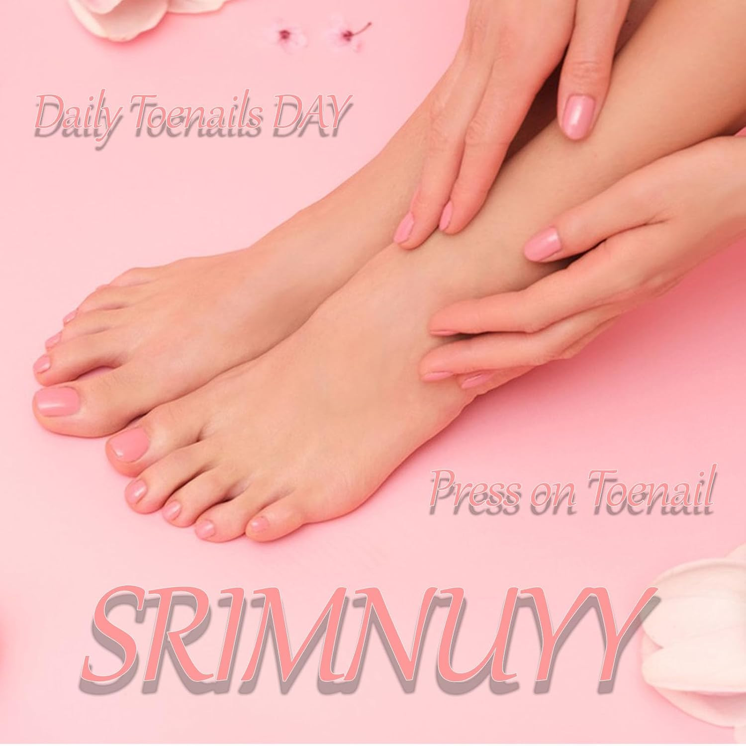 Short Square Acrylic Press-On Toenails – Glossy Red Full Cover, 24 Pcs
