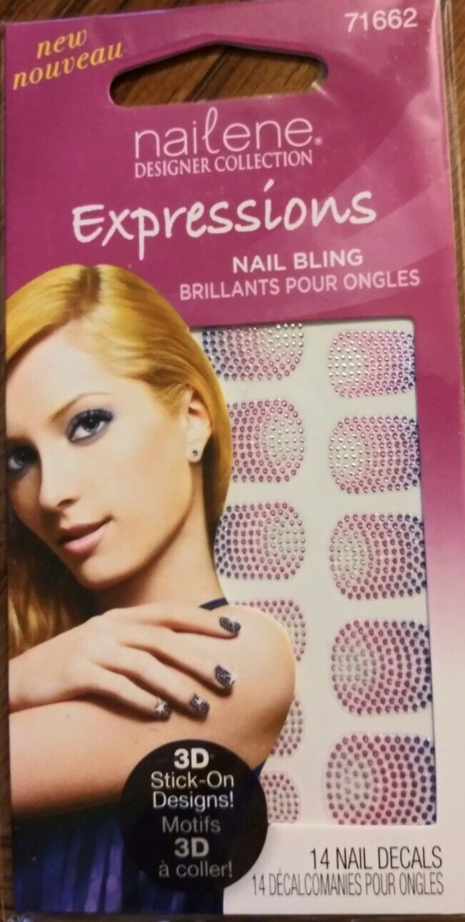 Nailene Designer Collection Expressions Easy to Use Nail Bling 3D Stick On Deisi
