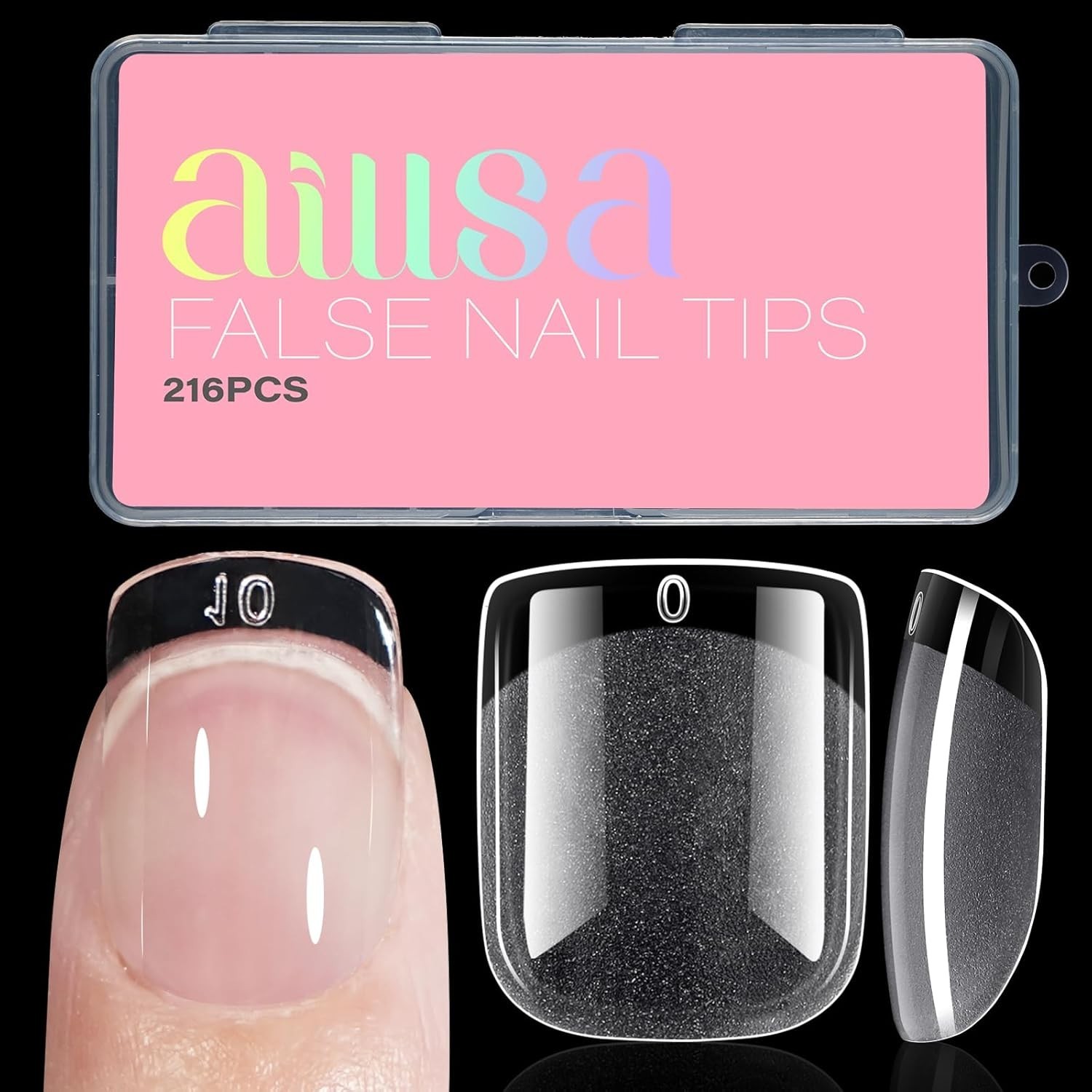 AILLSA Extra Short Square Nail Tips Soft Gel Full Cover Half Matte Nail Tips