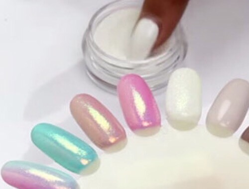 Mermaid Effect Nail Powder 5g + Brush Iridescent Dust Trend Glitter Mirror UK