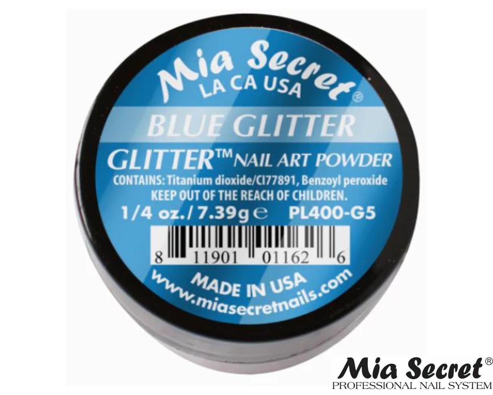 Mia Secret Nail Art Powder Glitter Collection (BLUE GLITTER) 1/4oz