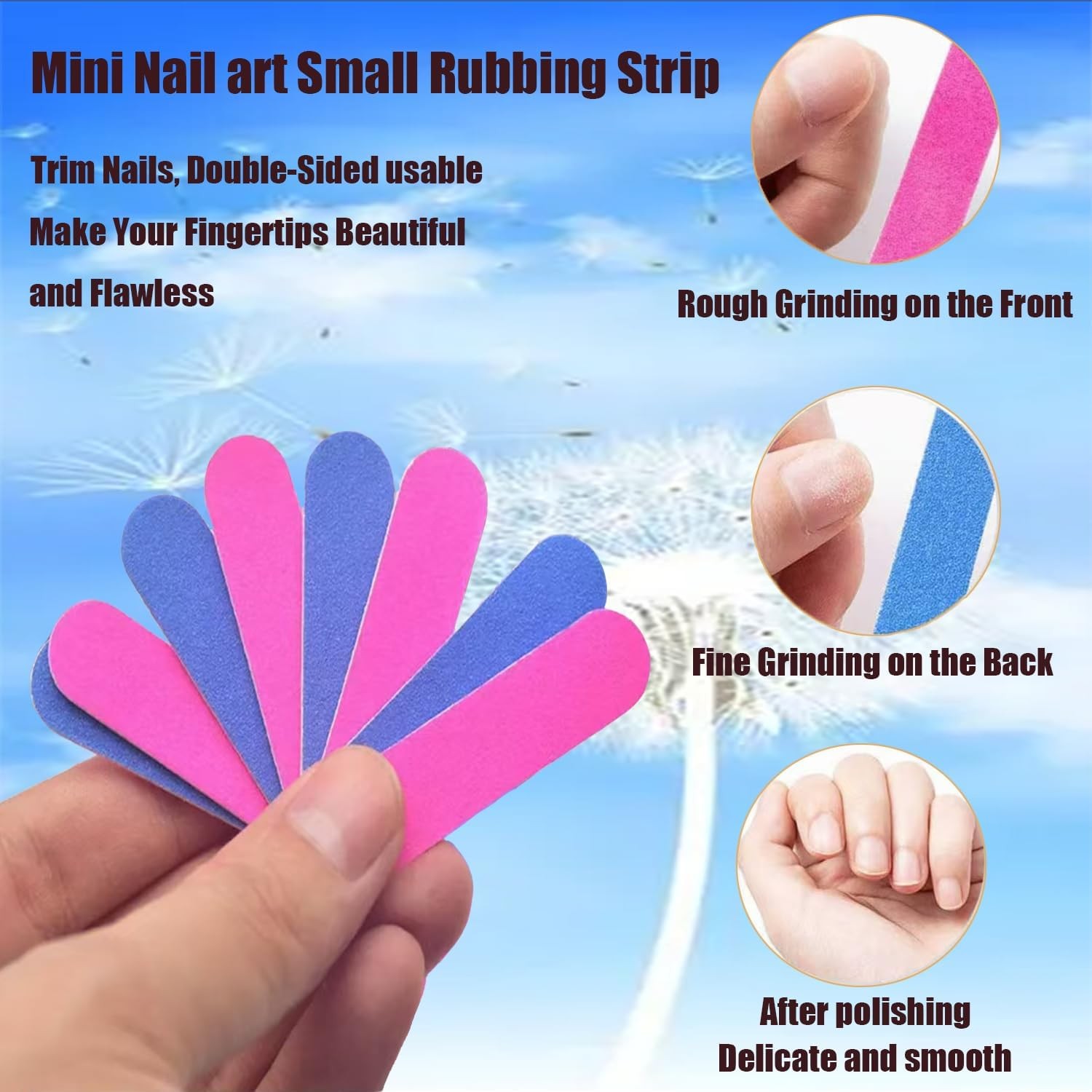 Mini Nail Files Bulk, 2 Inches Disposable Double Sided Emery Boards