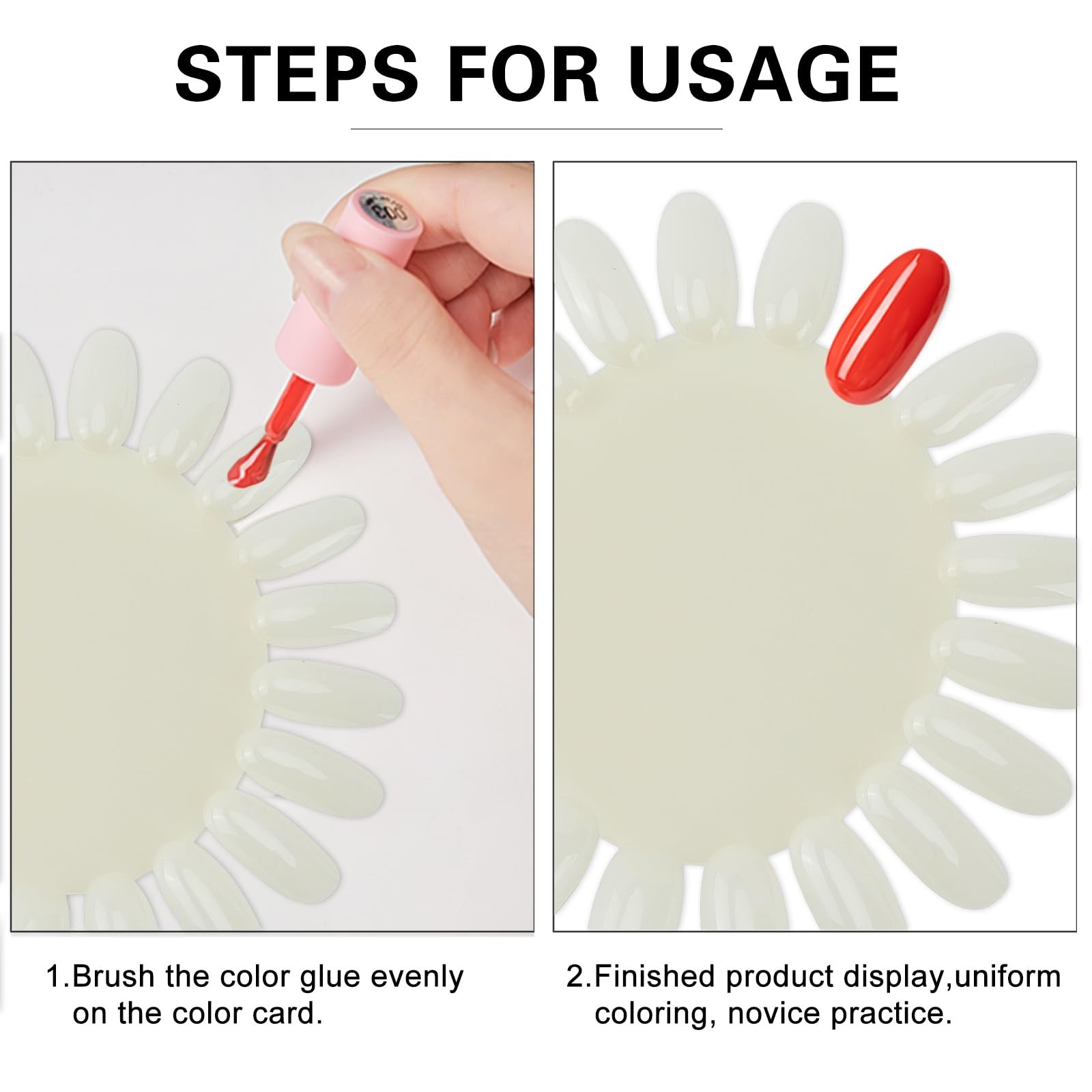 20Pcs False Nail Swatches Wheels Nail Wheel Art Plastic Nail Polish Display W…