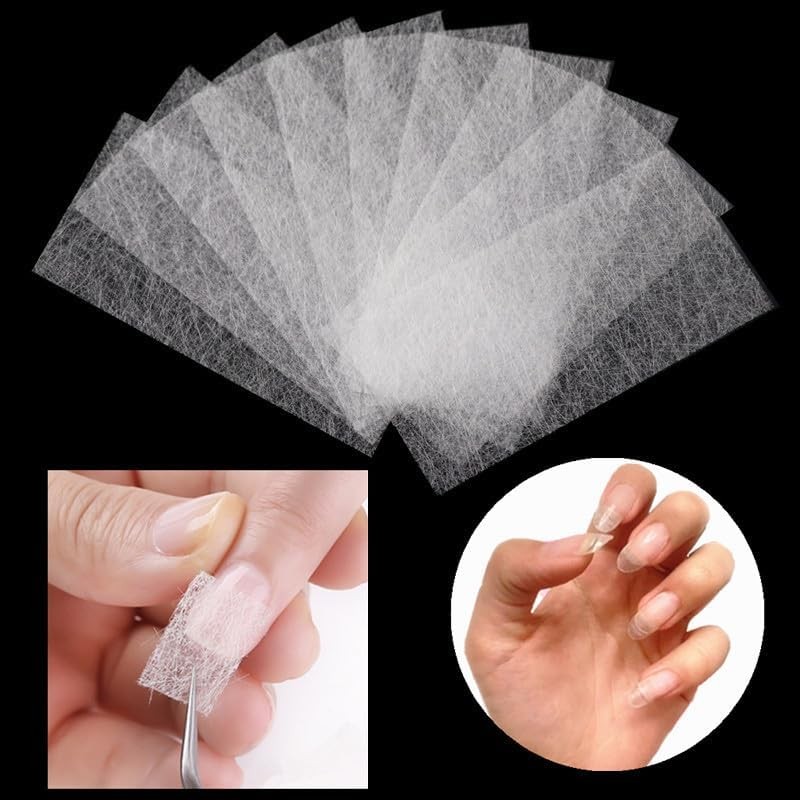 20Pcs Nails Extensions Kit Fiberglass Nail Arts Builder Wrap Sticker Tips wit…