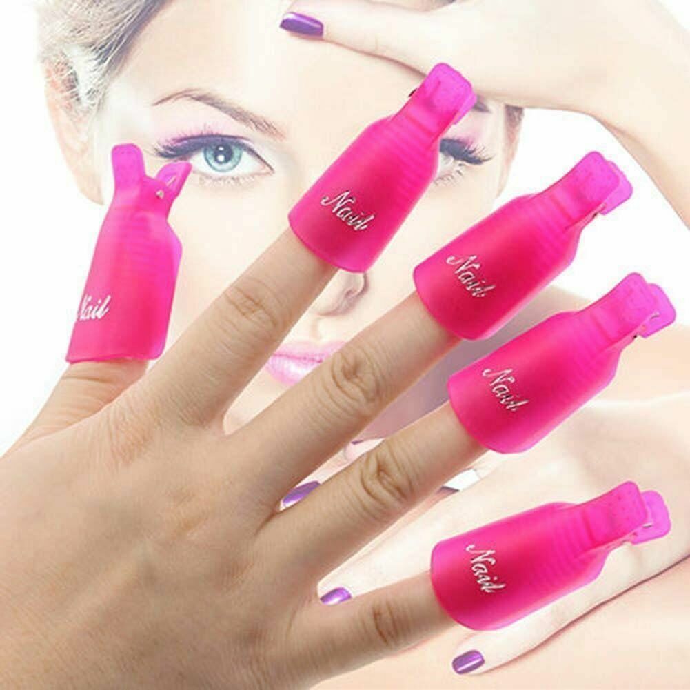 5Pcs/10Pcs UV Gel Polish Remover Wraps Silicone Soak Off Cap Clip Nail Art Tools