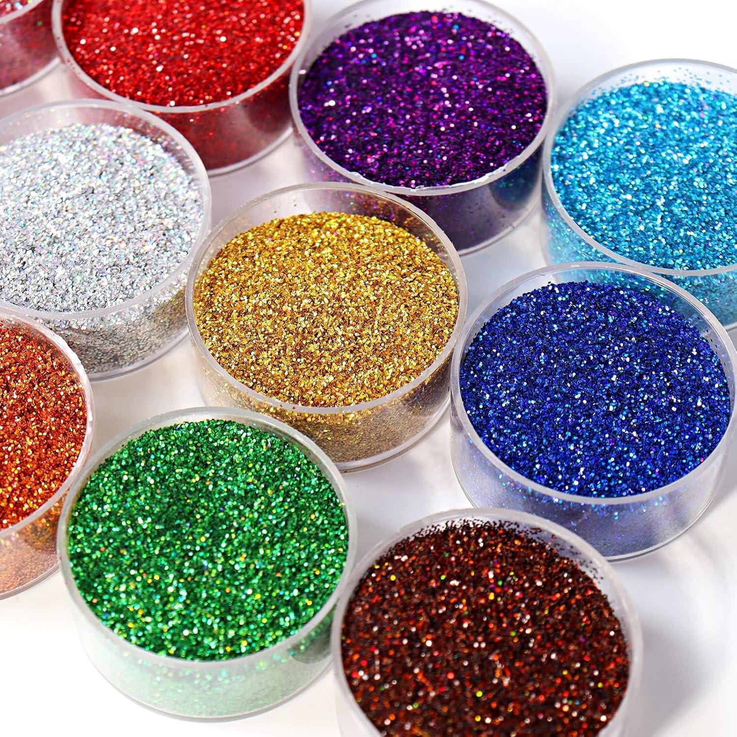 Pack of 12 Glitter Sparkle Powder/Dust (Any Colours) for Arts & Christmas Decor