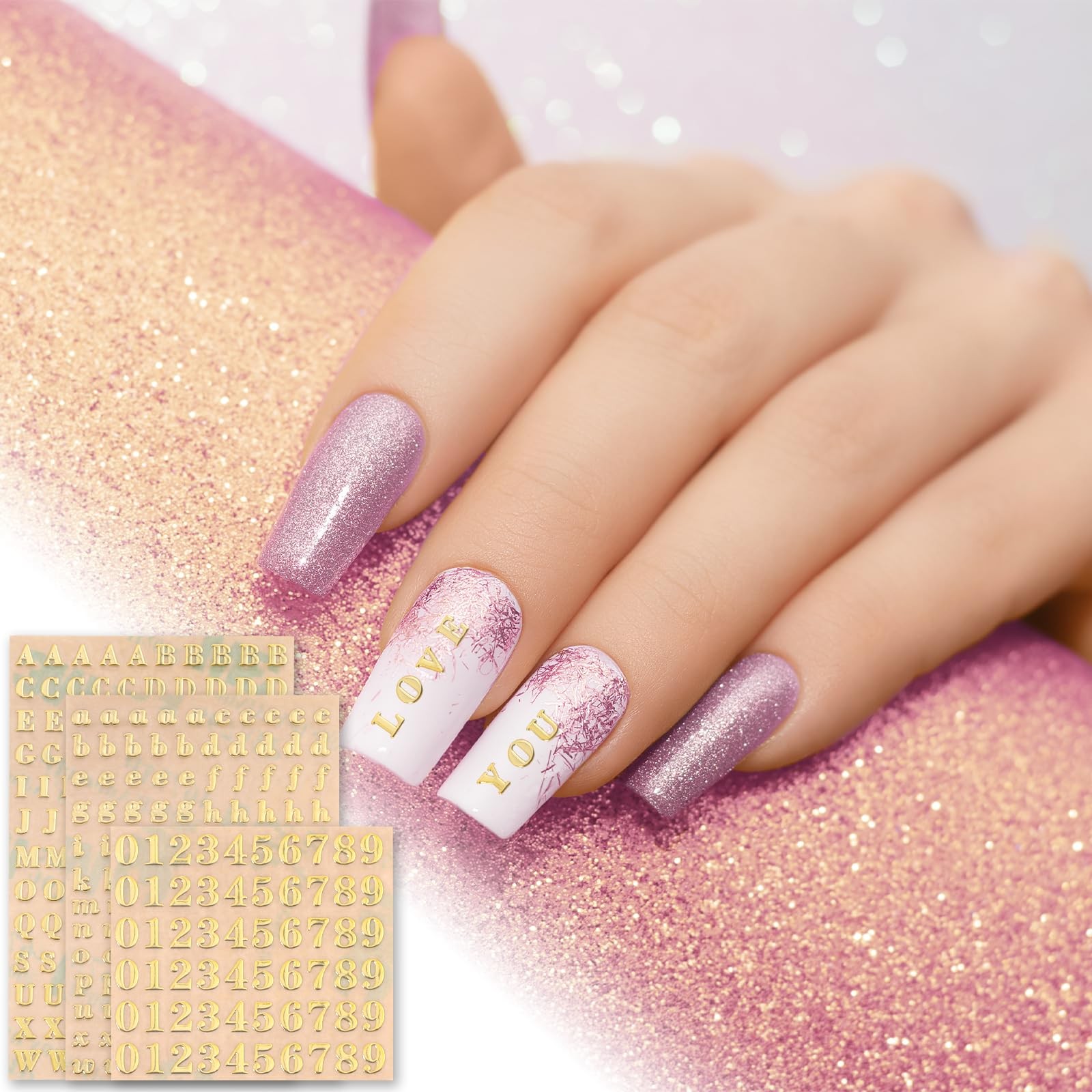 12 Sheets 0.12 inch Small Nail Letter Stickers, Mini Letter Nail Stickers and…