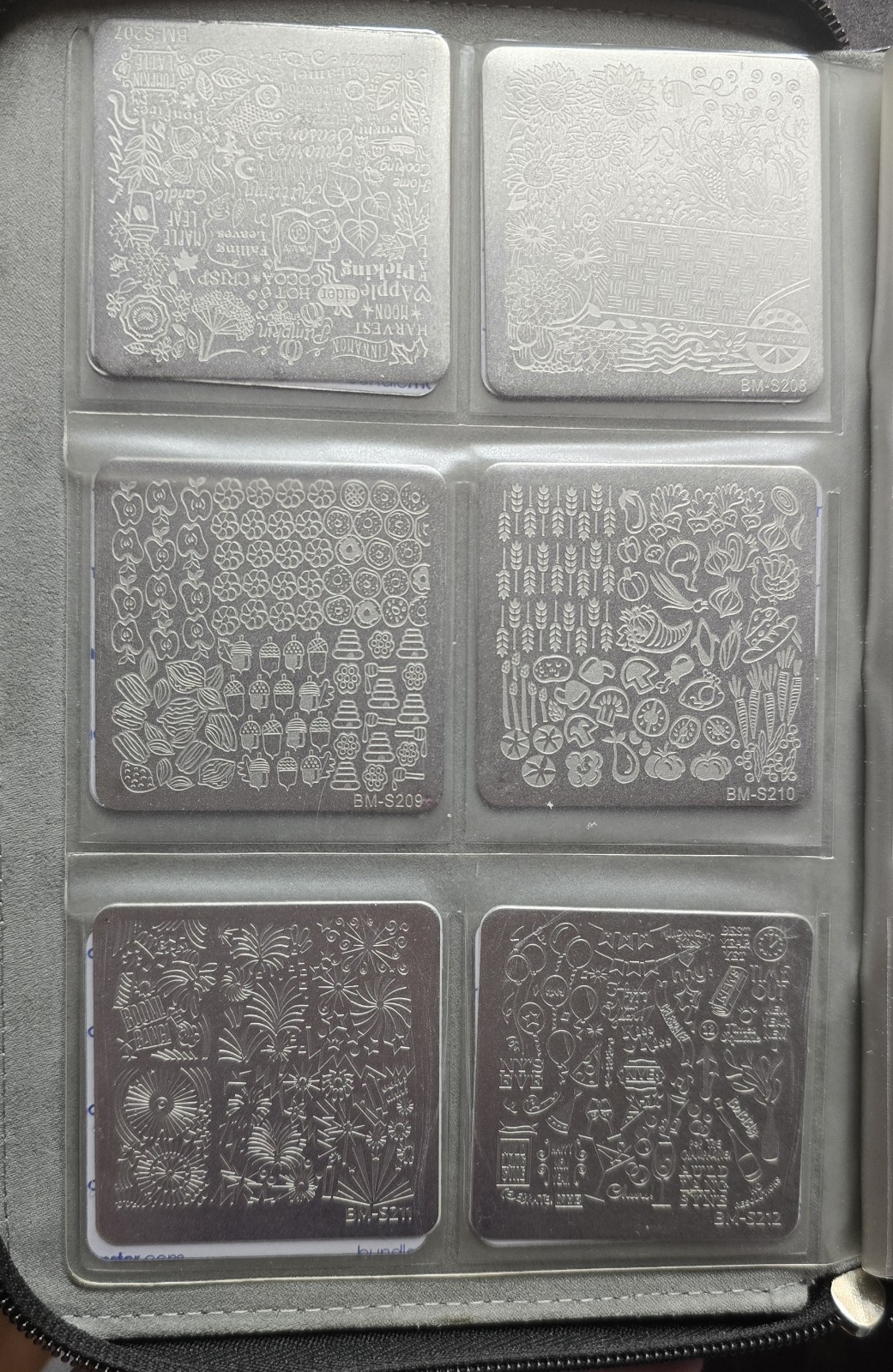 Bundle Monster Maniology B.M.C Nail Stamp Square Plates W/ Storage Binder Lot