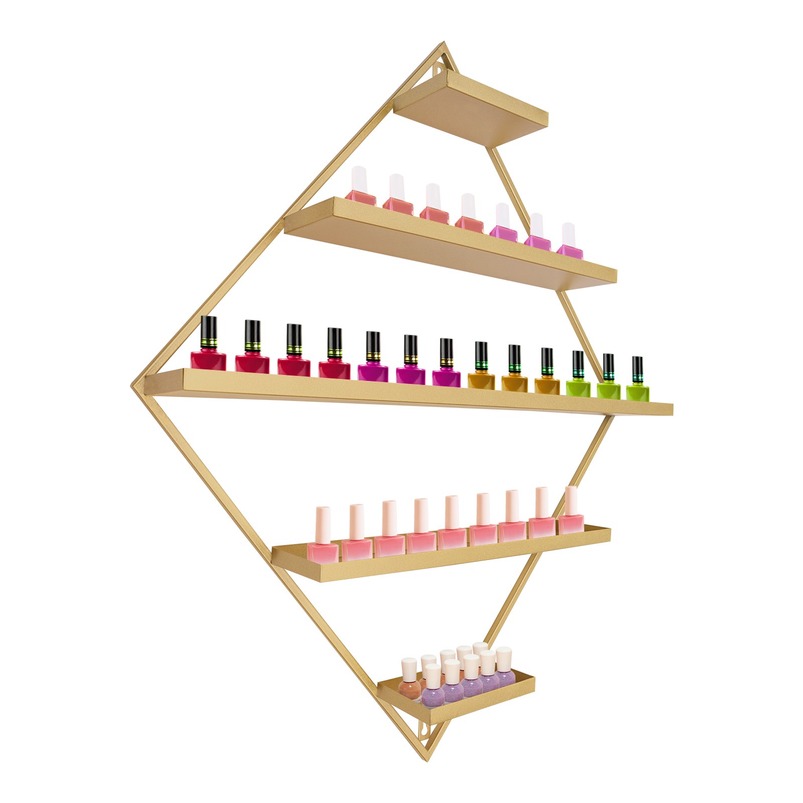 Gold Nail Polish Wall Organizer Holder Display, Nail Polish Wall Shelves Iron