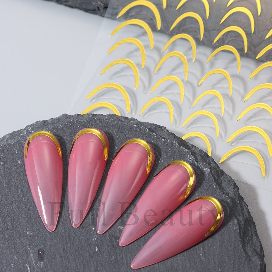 French Line Nail Art Stripe Stickers DIY Designs Stencil Guides Manicure NS2