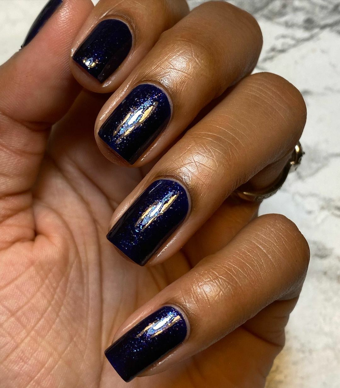 Squid Escape Regular Polish (Dark Blue Crelly w/ Multicolored Iridescent Flakie)