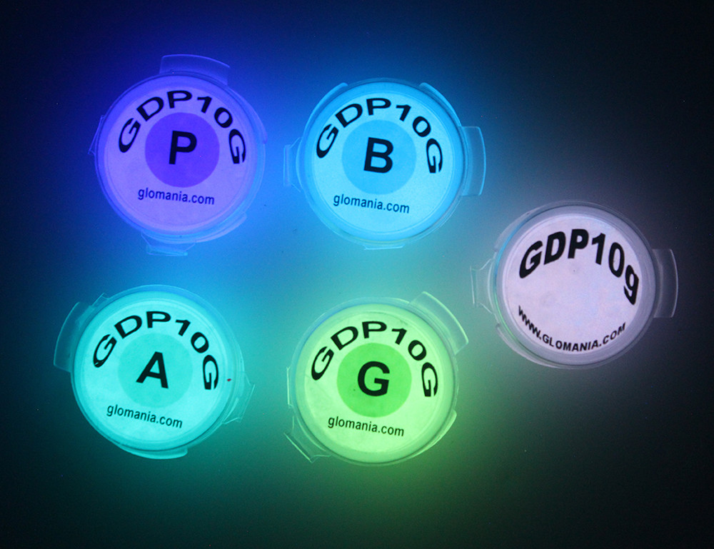 Glow in the Dark pigment powder Invisible neutral sets 10g per color