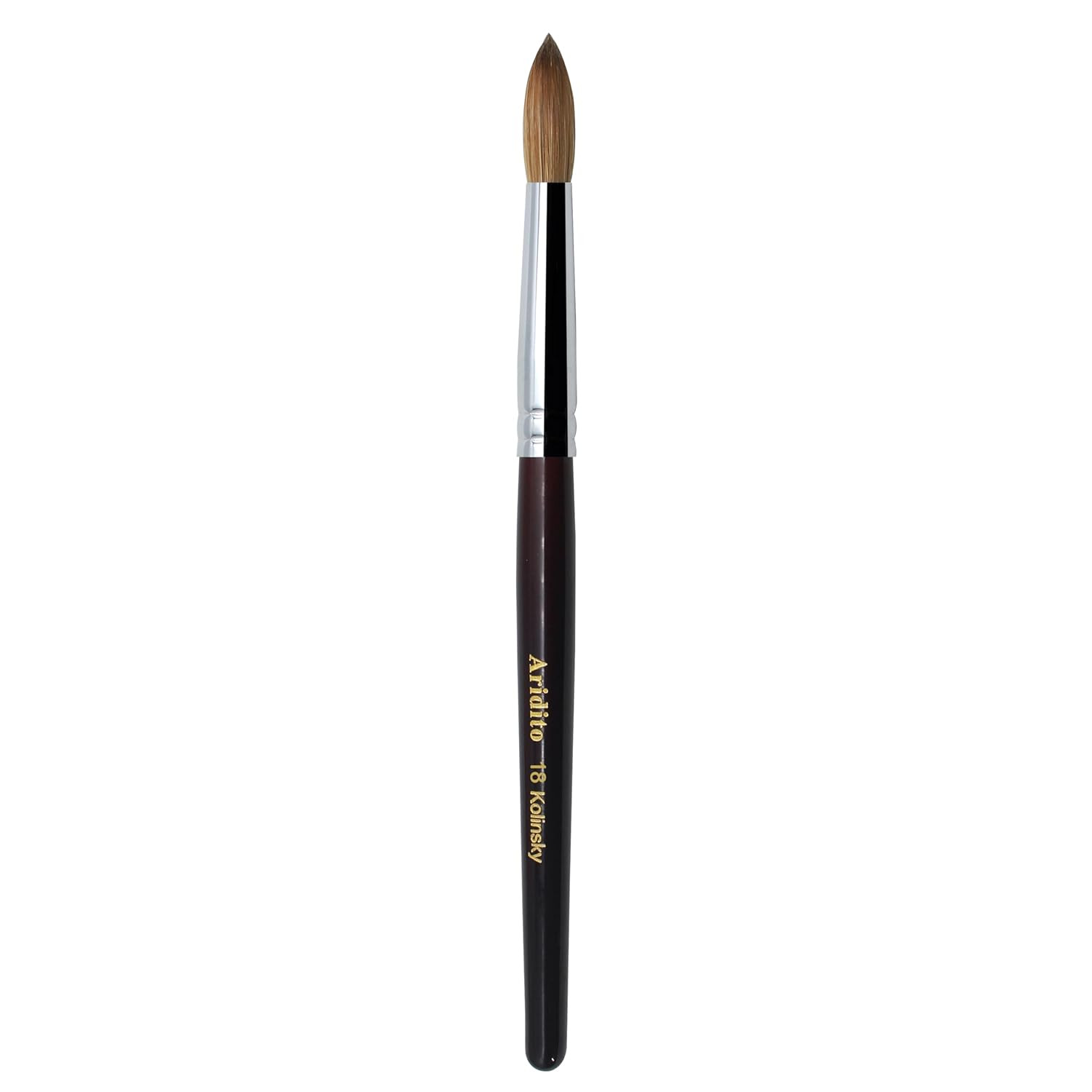 Round Head Kolinsky Acrylic Nail Brush Red Wine Color Wooden Handle for Professi