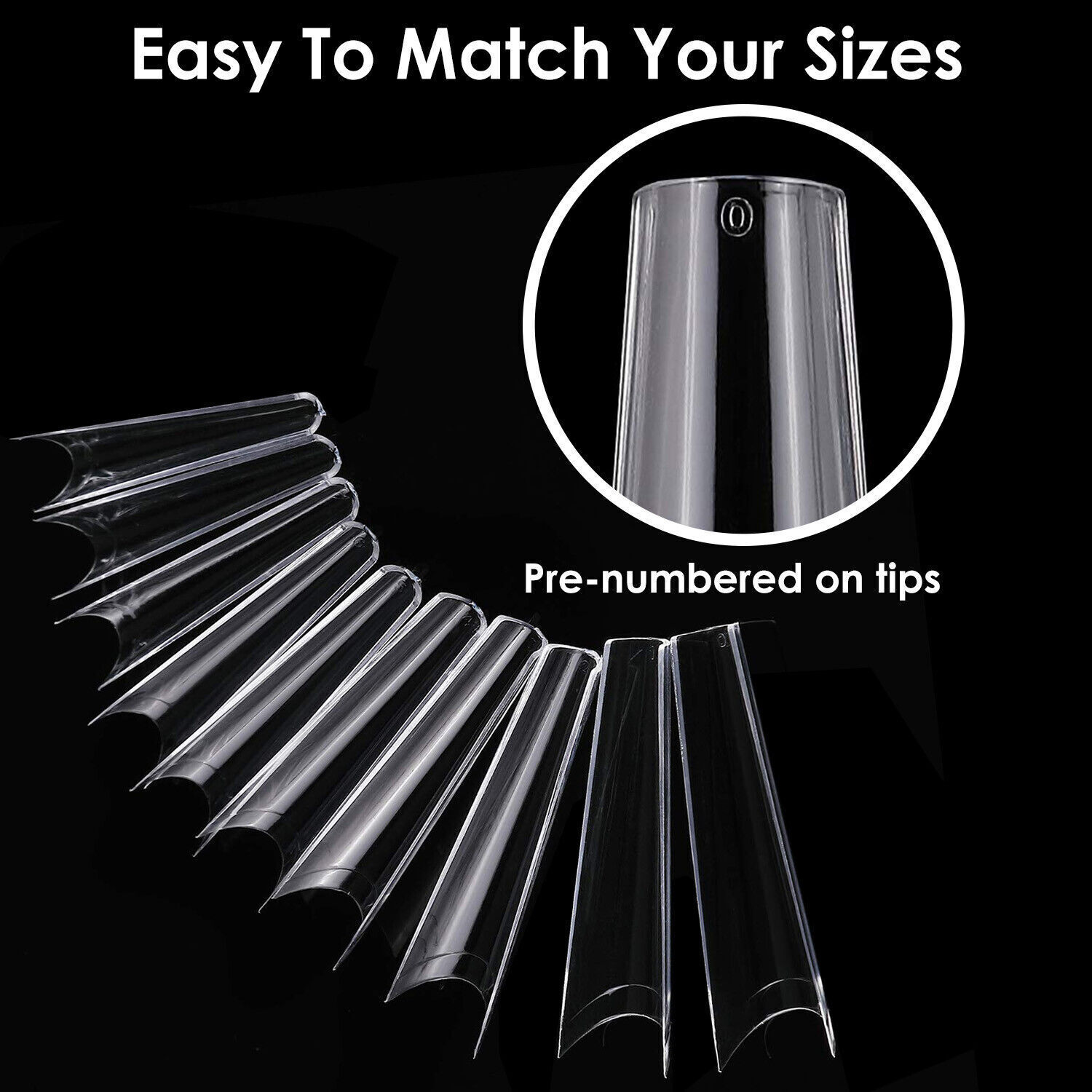 500Pcs Nail Tips C Curve Half Cover French Nails Fake Finger Nails for Nail Art