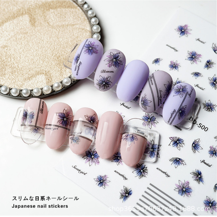 Flower 3D Nail Stickers Nail Art Adhesive Transfer Toe Sticker Decals DIY NH12
