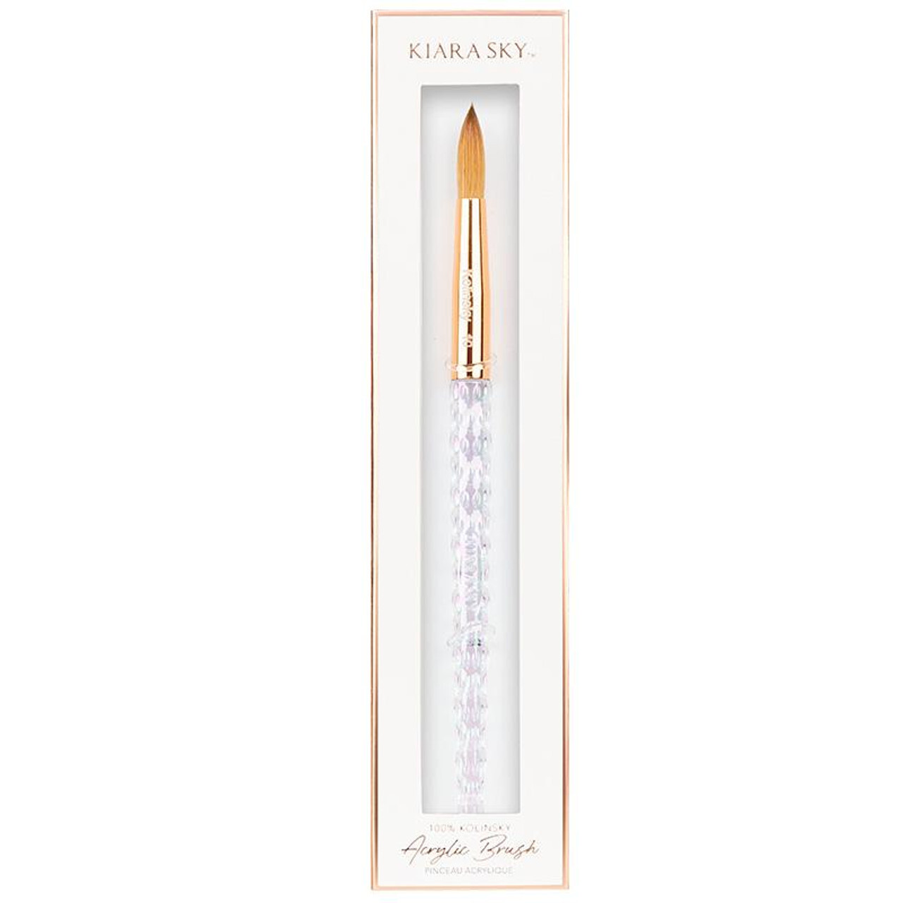 Kiara Sky Acrylic Nail Brush 100% Kolinsky #10 – Clear Handle