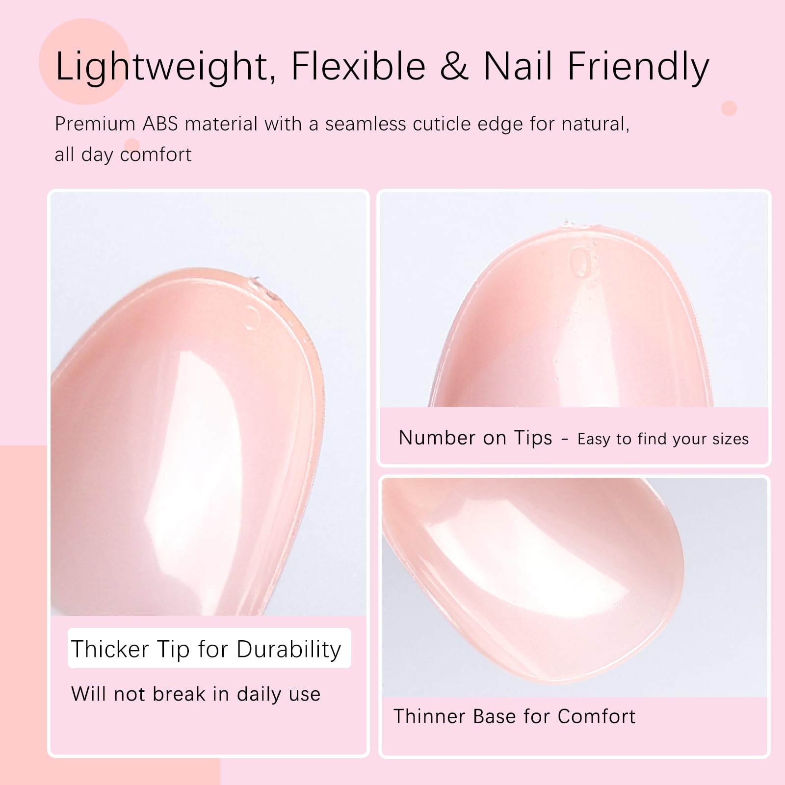 AddFavor 240pcs French Tip Press on Nails Short Oval Fake Nails, White French…