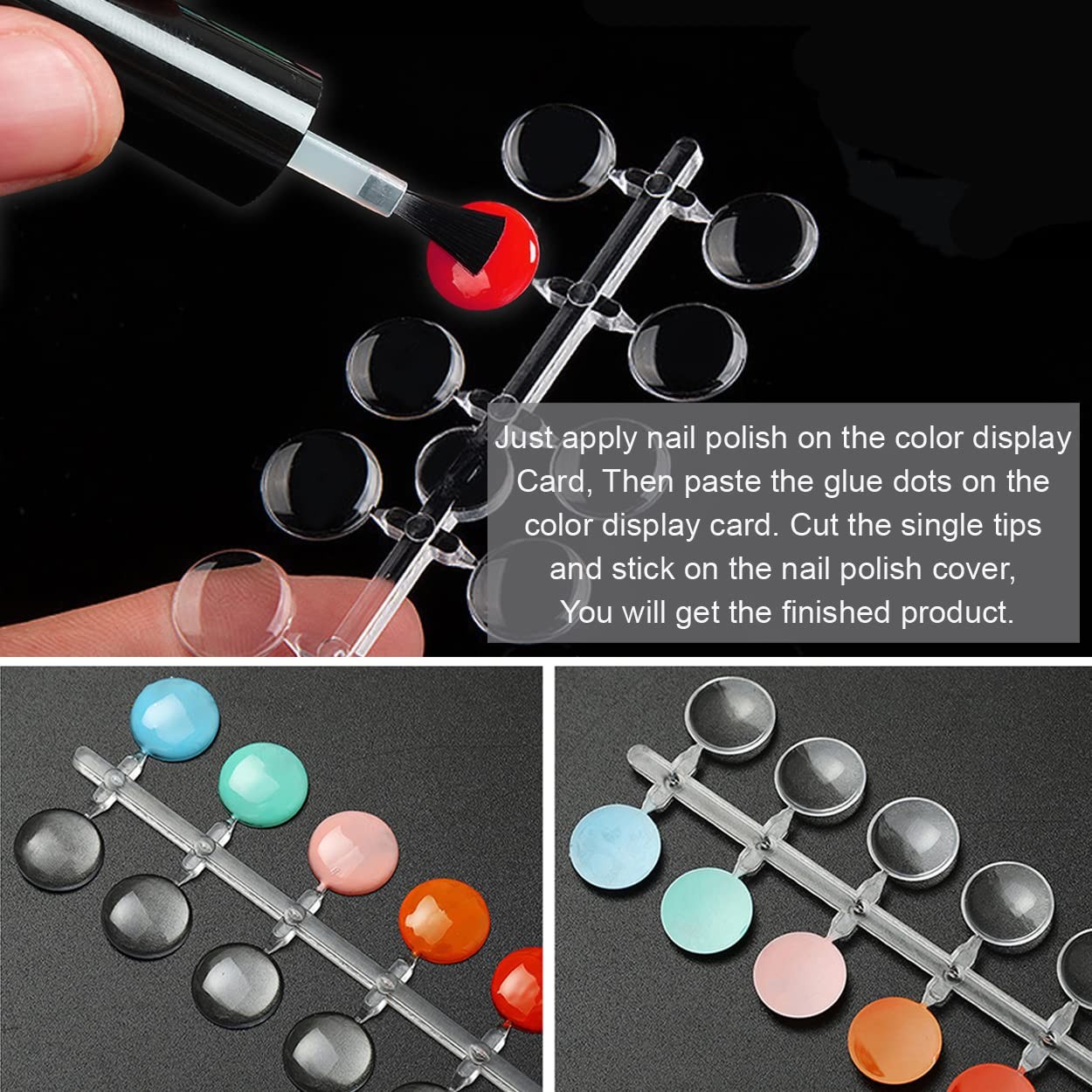 120pcs Color Display Tips, Clear Nail Art Display Chart Nail Polish Swatches …