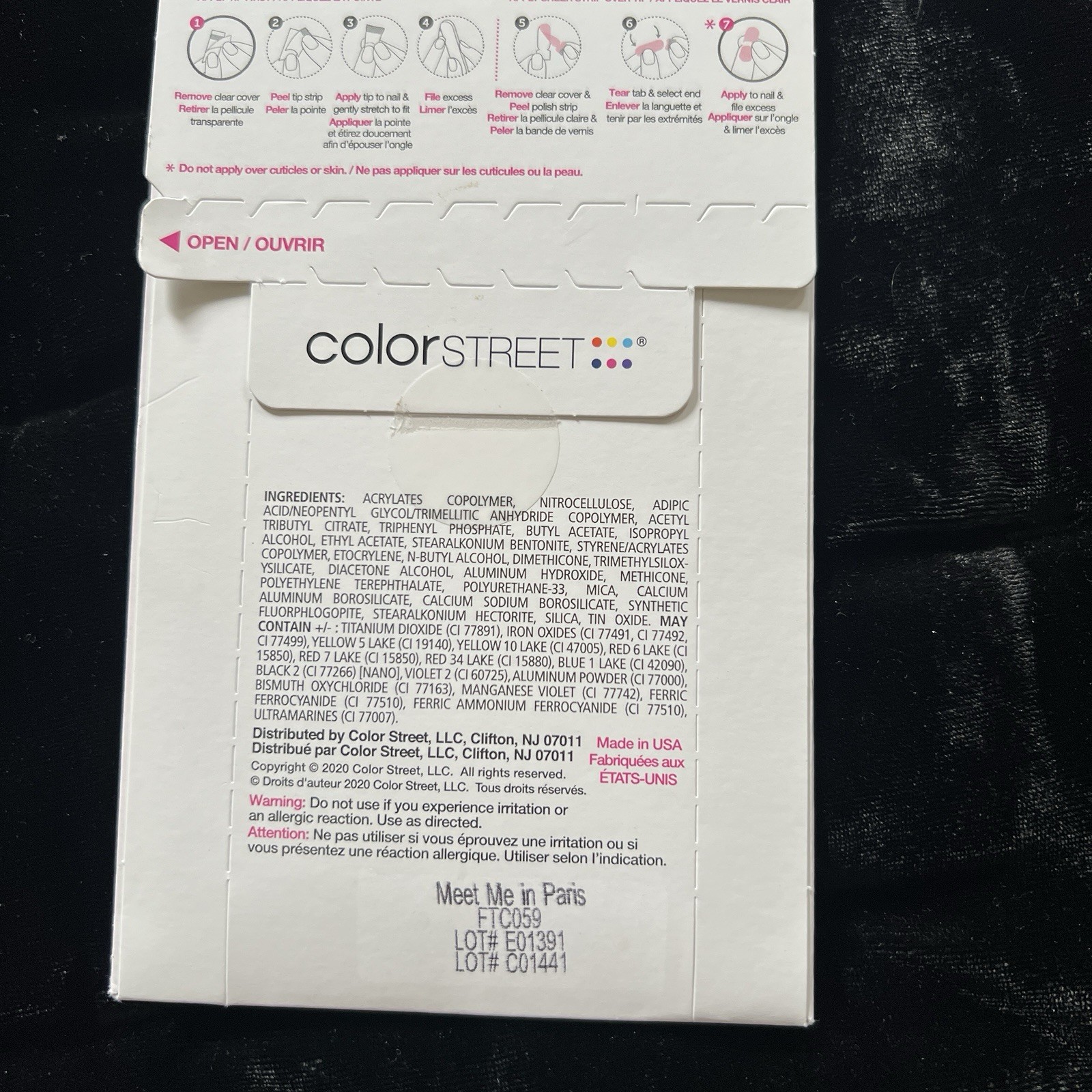 💅 Color Street Meet Me in Paris French Manicure Nail Polish Strips New In Box