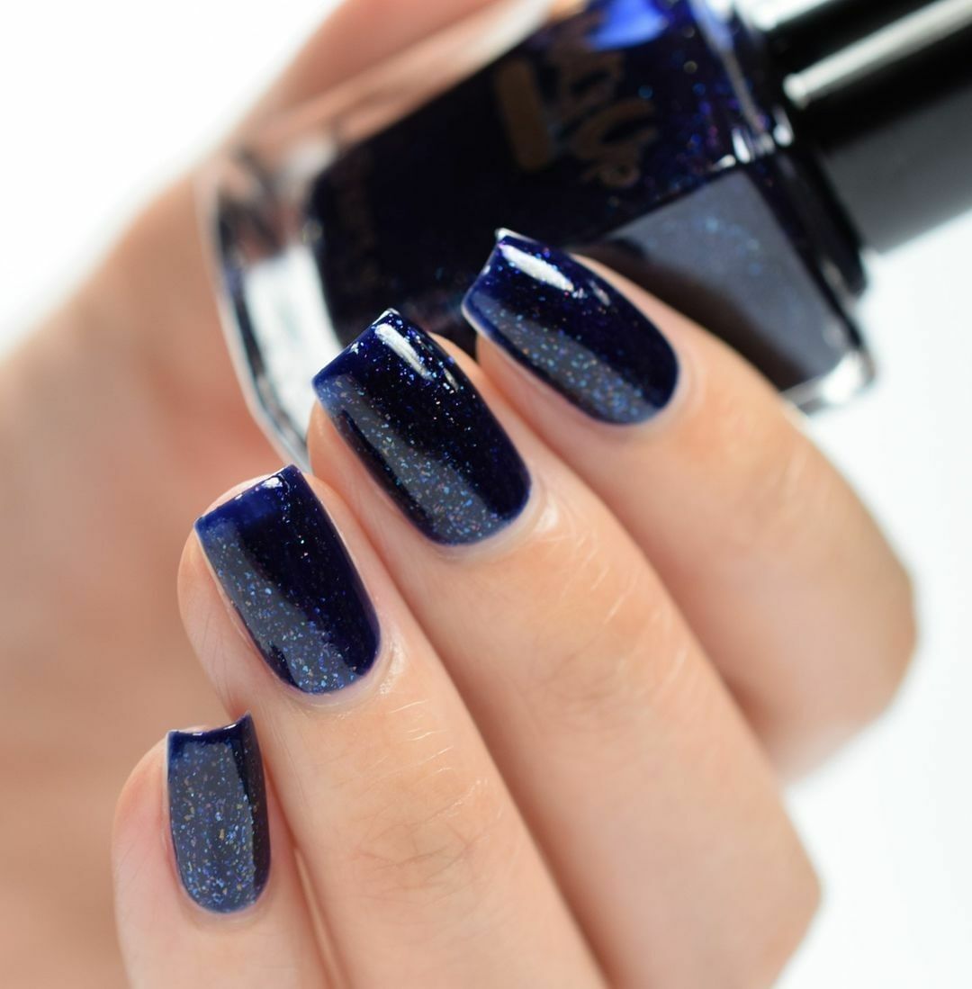 Squid Escape Regular Polish (Dark Blue Crelly w/ Multicolored Iridescent Flakie)