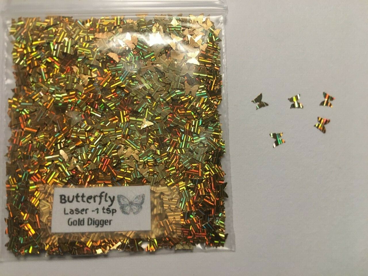 V-Day Solvent Resistant LOVE BUTTERFLY shape-Laser-Glitter-Nail Art Face-US-tsp