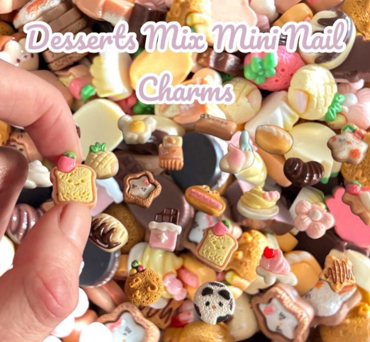 3D Cute Desserts Mix Resin Series Nail Parts Kawaii DIY Nail Art 30 Pieces