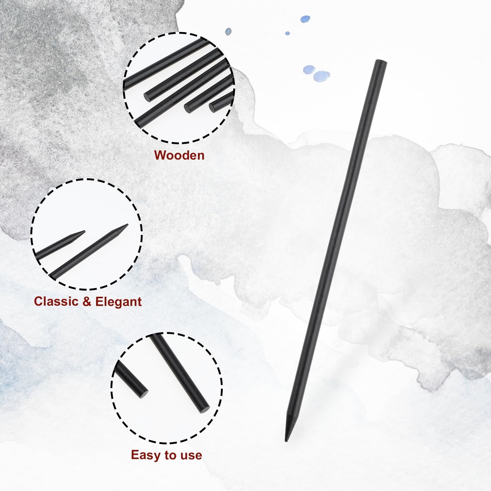 22 Pack Chopsticks for Hair Bun Chinese 1 Count (Pack of 22), Black