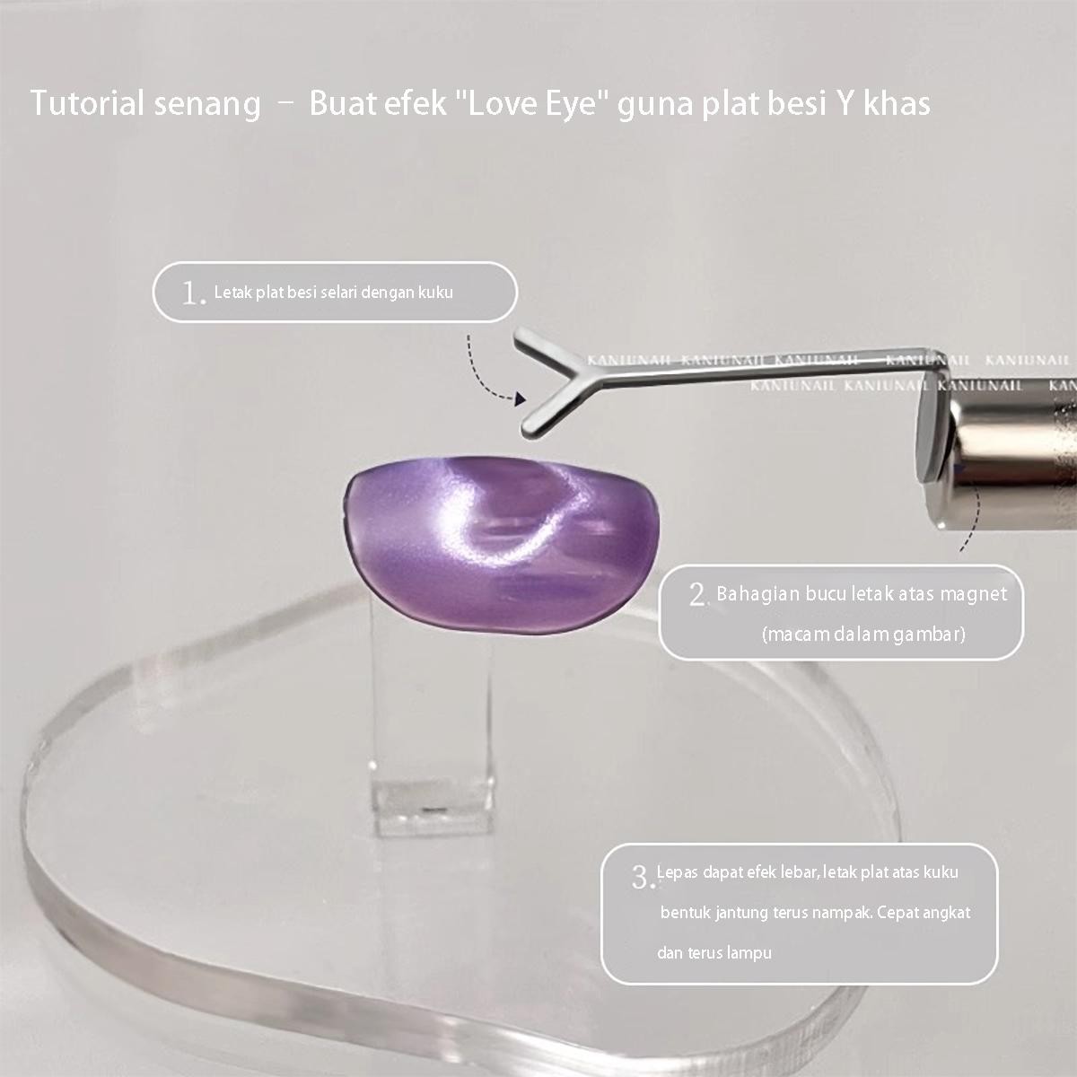 Heart Shape Iron Plate Nail Magnet, Dual-Use Cat Eye Tool with Iron Filings Wire