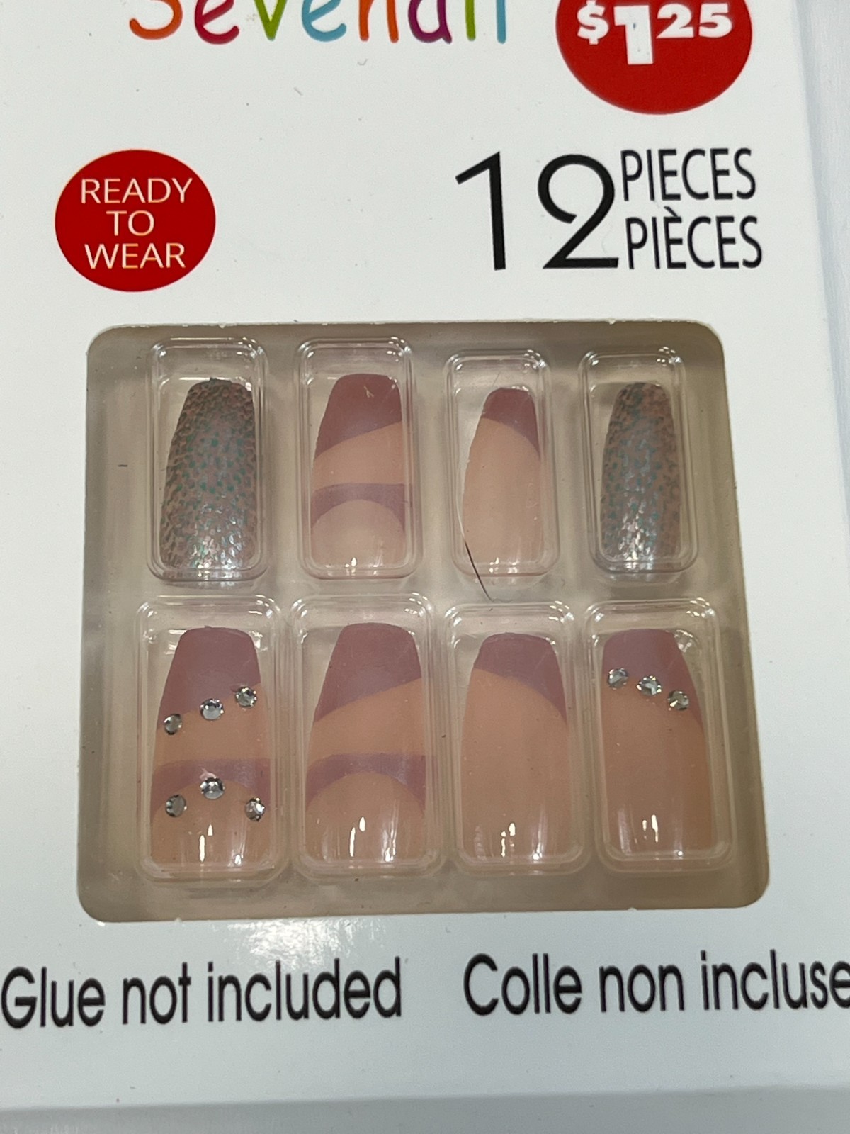 Sevenail Nail Tips Lot of 4 New in Package Glitter Jewels Fashionable