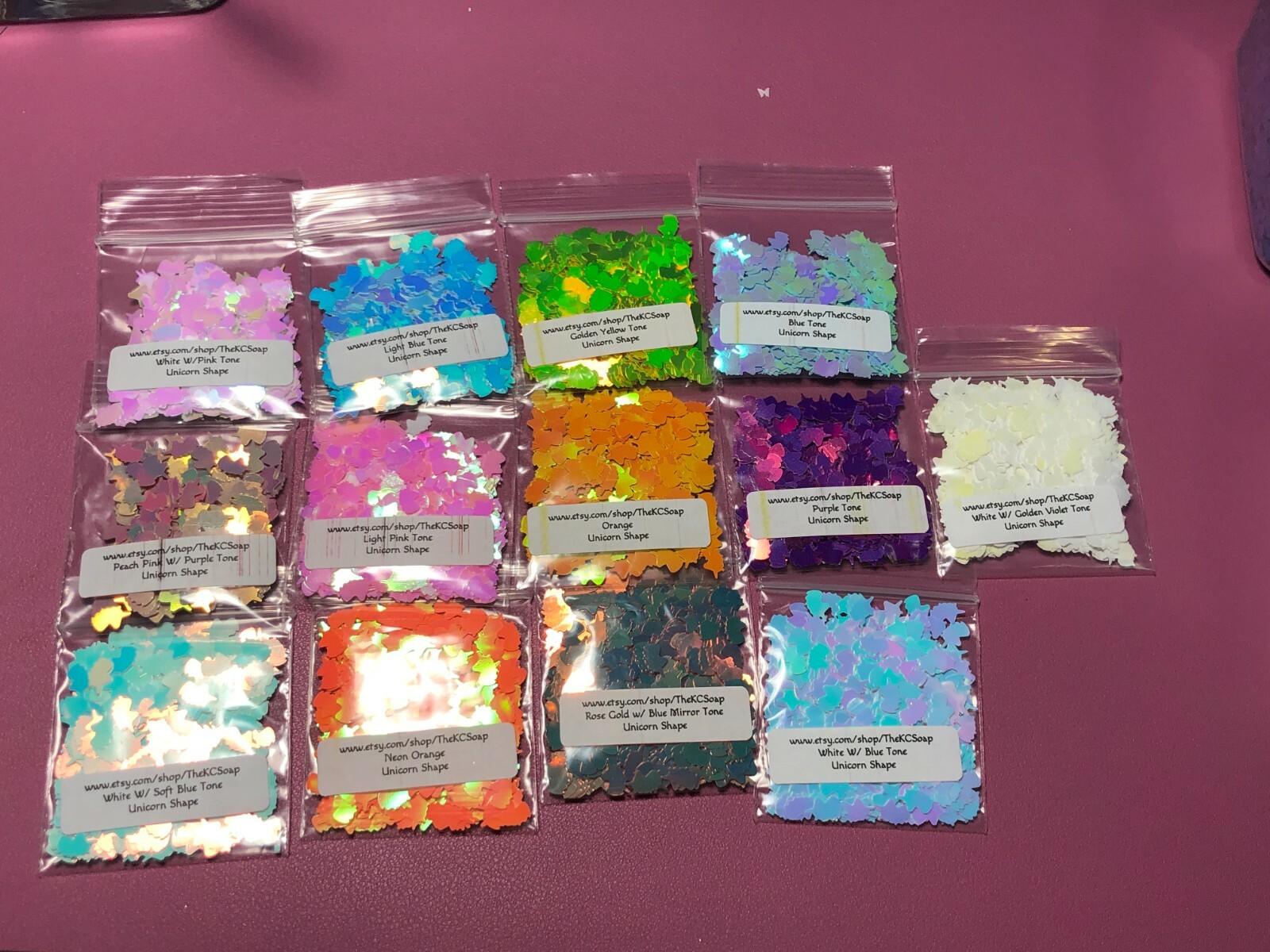Solvent Resistant Unicorn nail art glitter shape spangles sequins US Seller