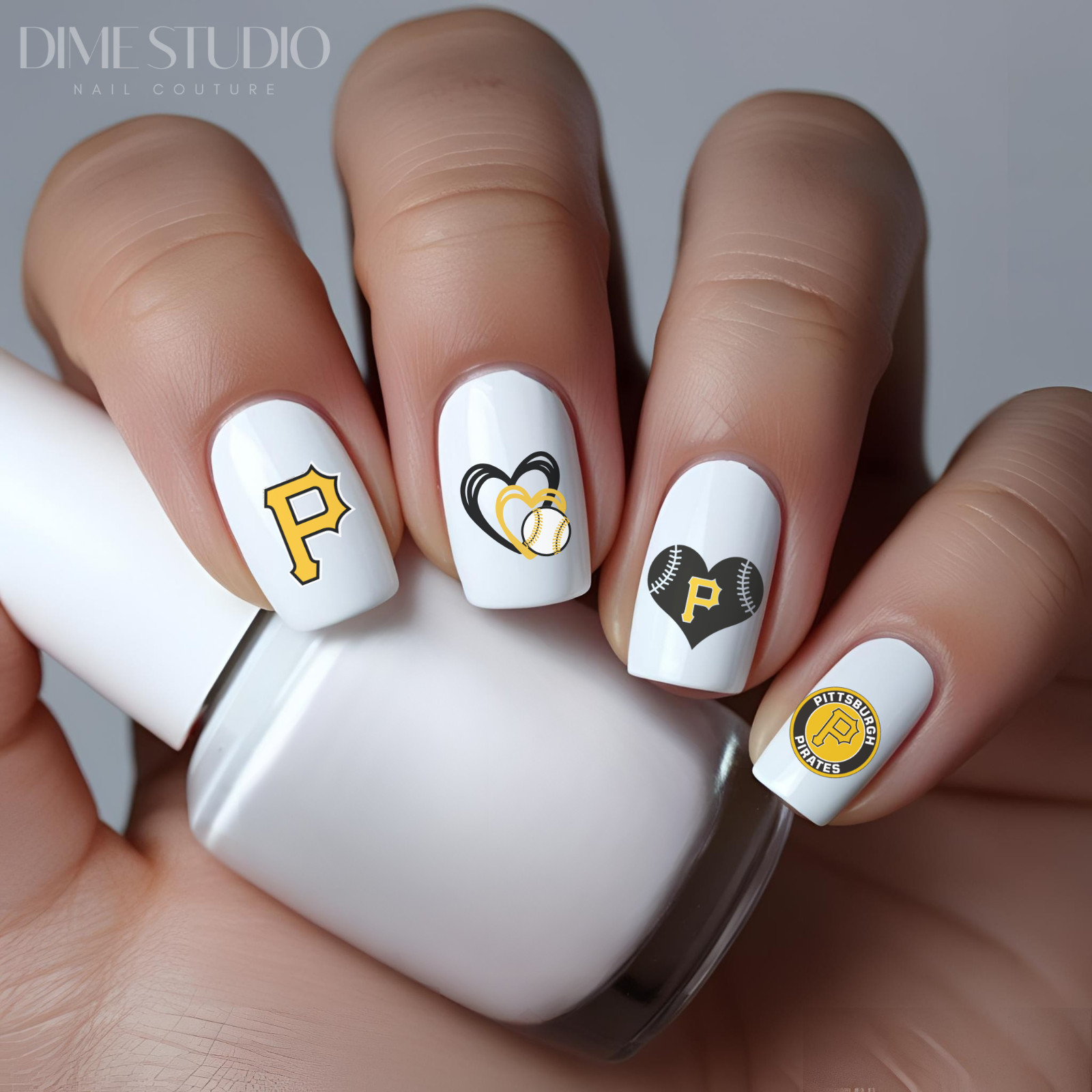 Pittsburg Pirates Baseball Nail Decals Water Transfer Clear Overlay