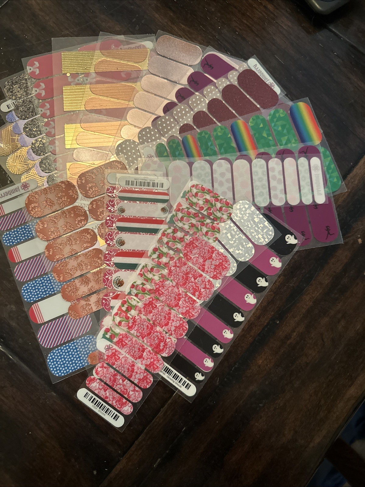 Jamberry Lot Holiday Sports Glitter Plaid Full Sheets And Some Extra 1/2 Sheets