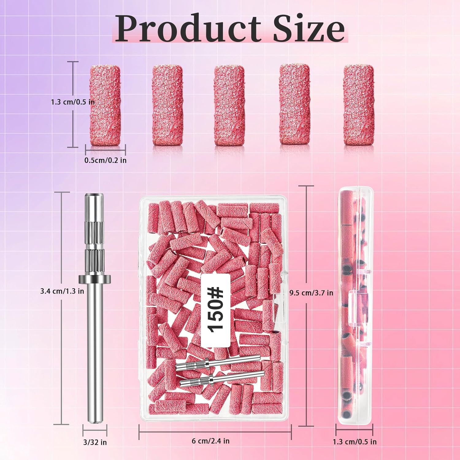 150 Grit Mini Sanding Bands for Nail Drill Bit -, 3.1 MM Small Sanding