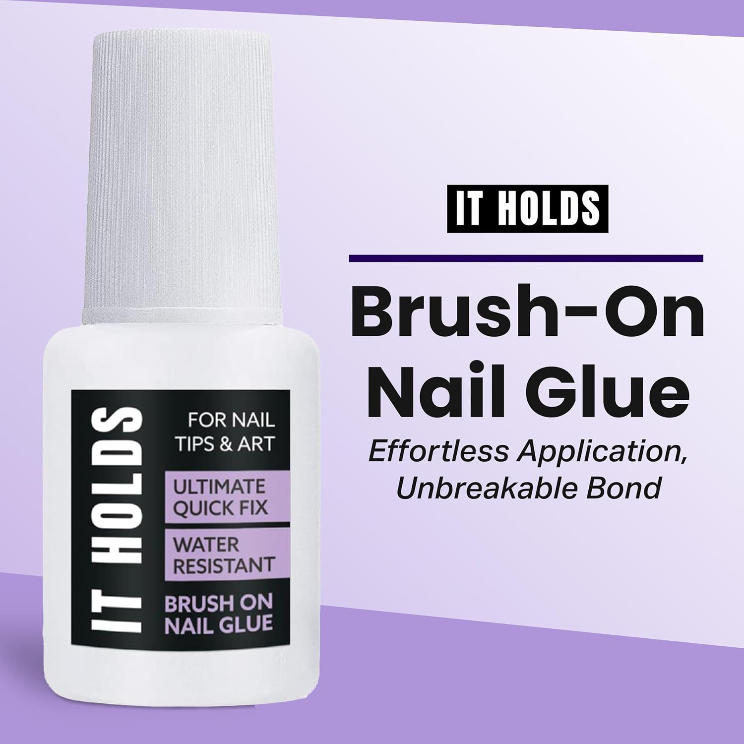 Brush on Nail Glue for Press on Nails, Extra Strong for Acrylic, Waterproof for
