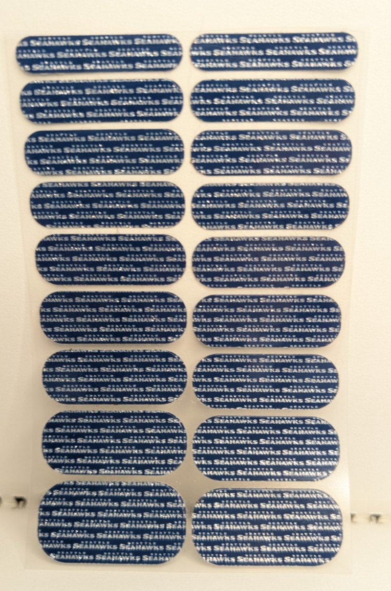 Jamberry Nail Wraps Full Sheets – NFL Seahawks Football Set – Duo Lot of 2