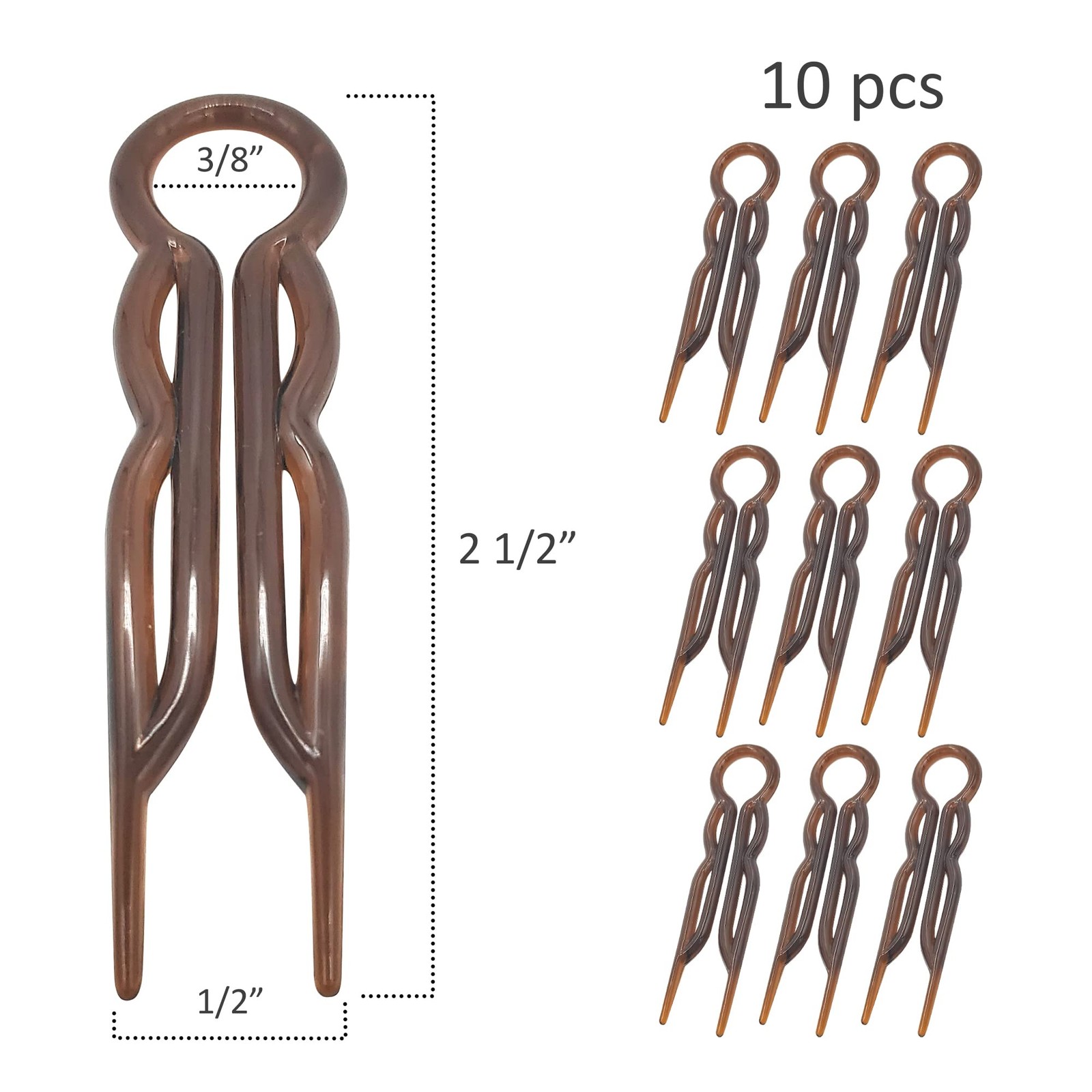 Good Hair Days Magic-Grip Hairpins – 2 1/2″ U-Shaped Grip Set of 10, Black