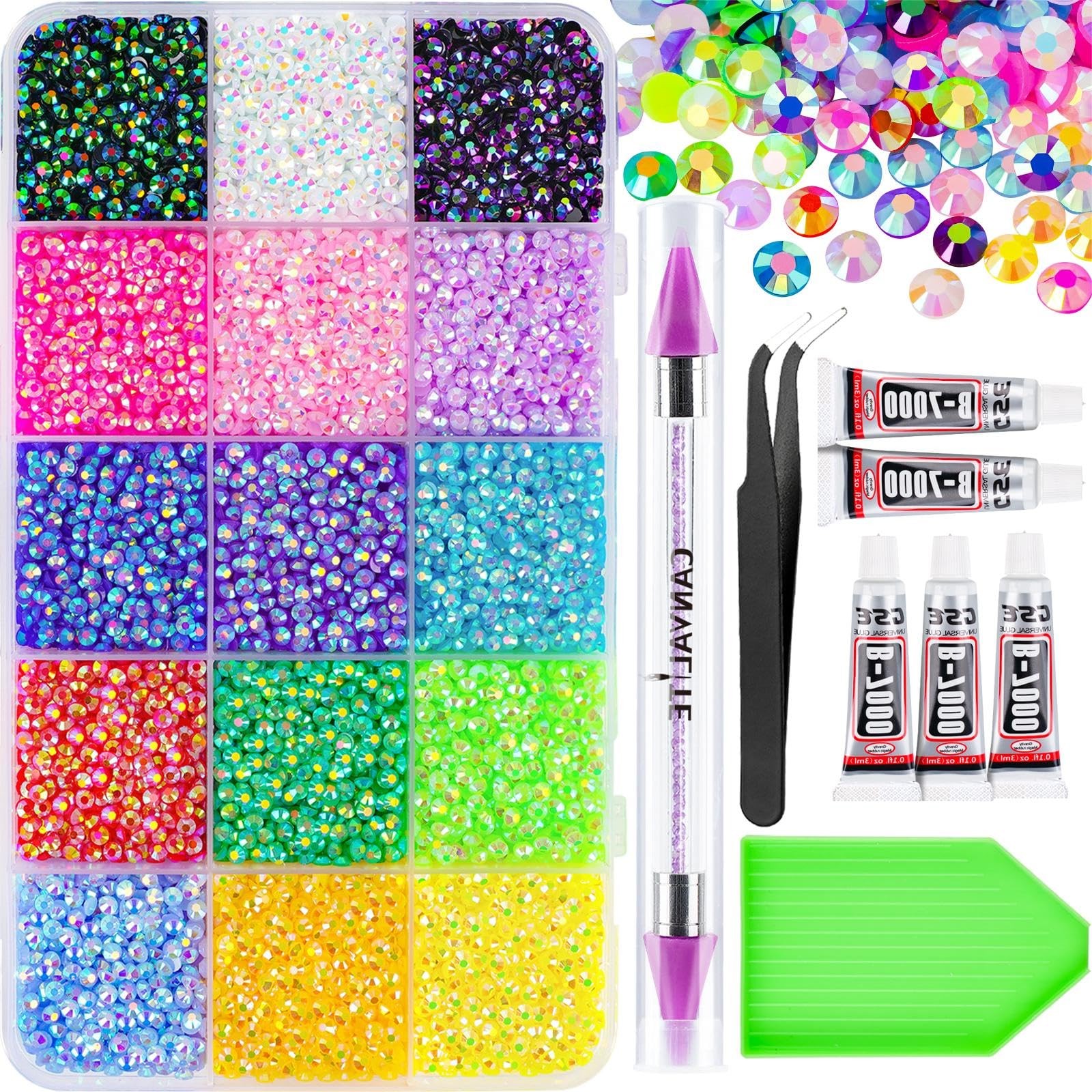 18000Pcs Resin Jelly Rhinestones for Bedazzling, Multicolor 3mm Flatback Rain…