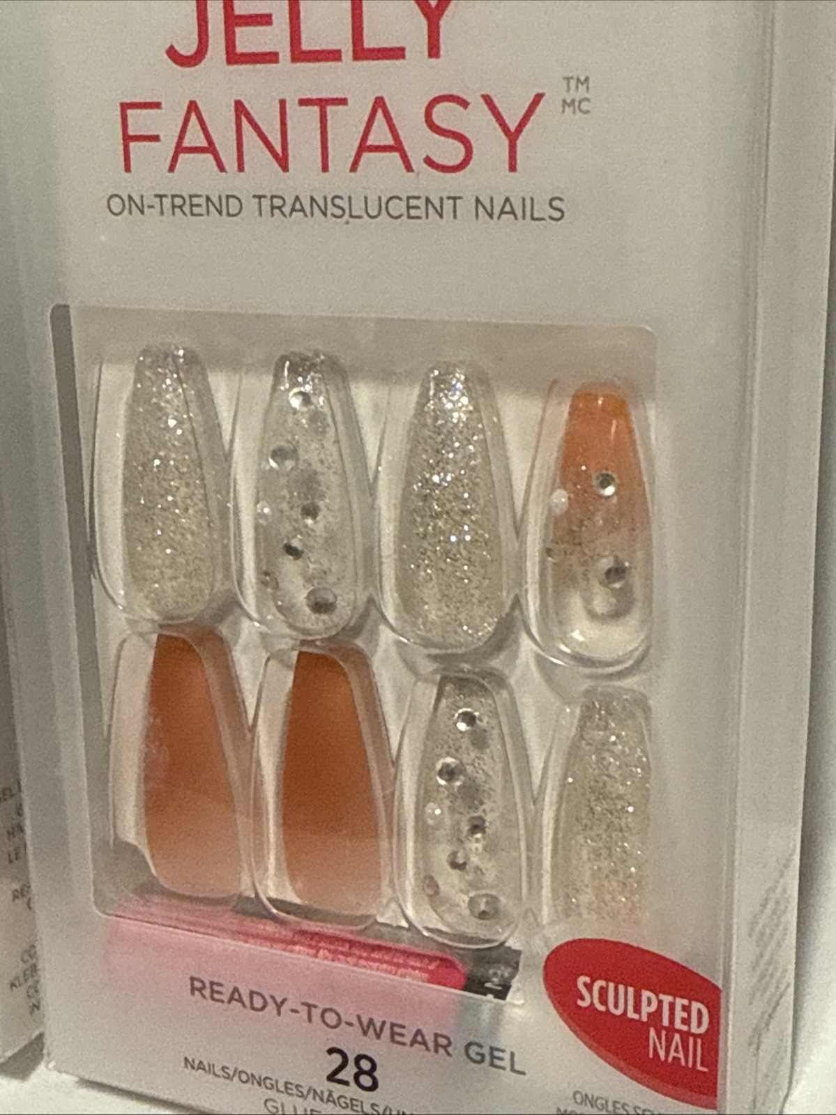KISS Gel Fantasy Jelly Nails Long Set -Be Jelly ( Pack of 2) 👀 More On My Page!