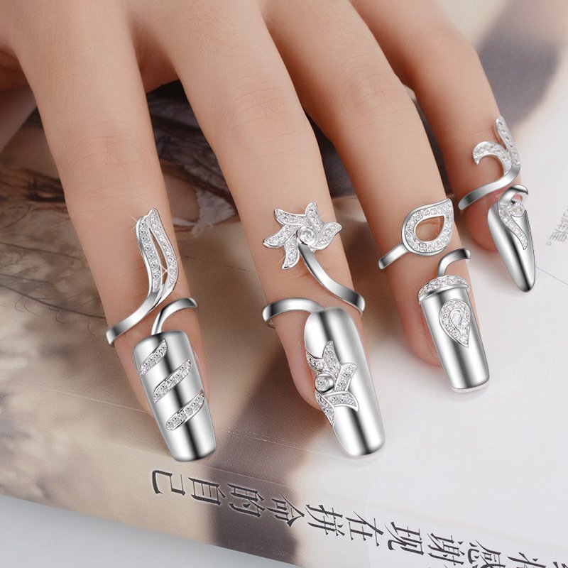 Fingernail Ornament Unique Creative 2pcs Korean-Style Temperament Nail Ring