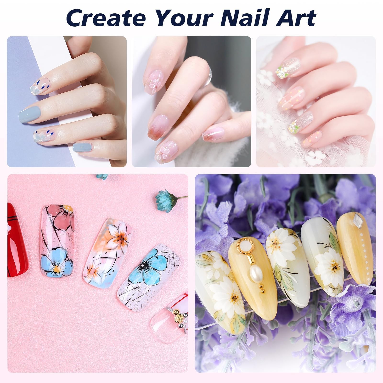 French Nail Stamper, Nail Stamper Kit – 2pcs Nail Art Stamper, Nail Scraper, …