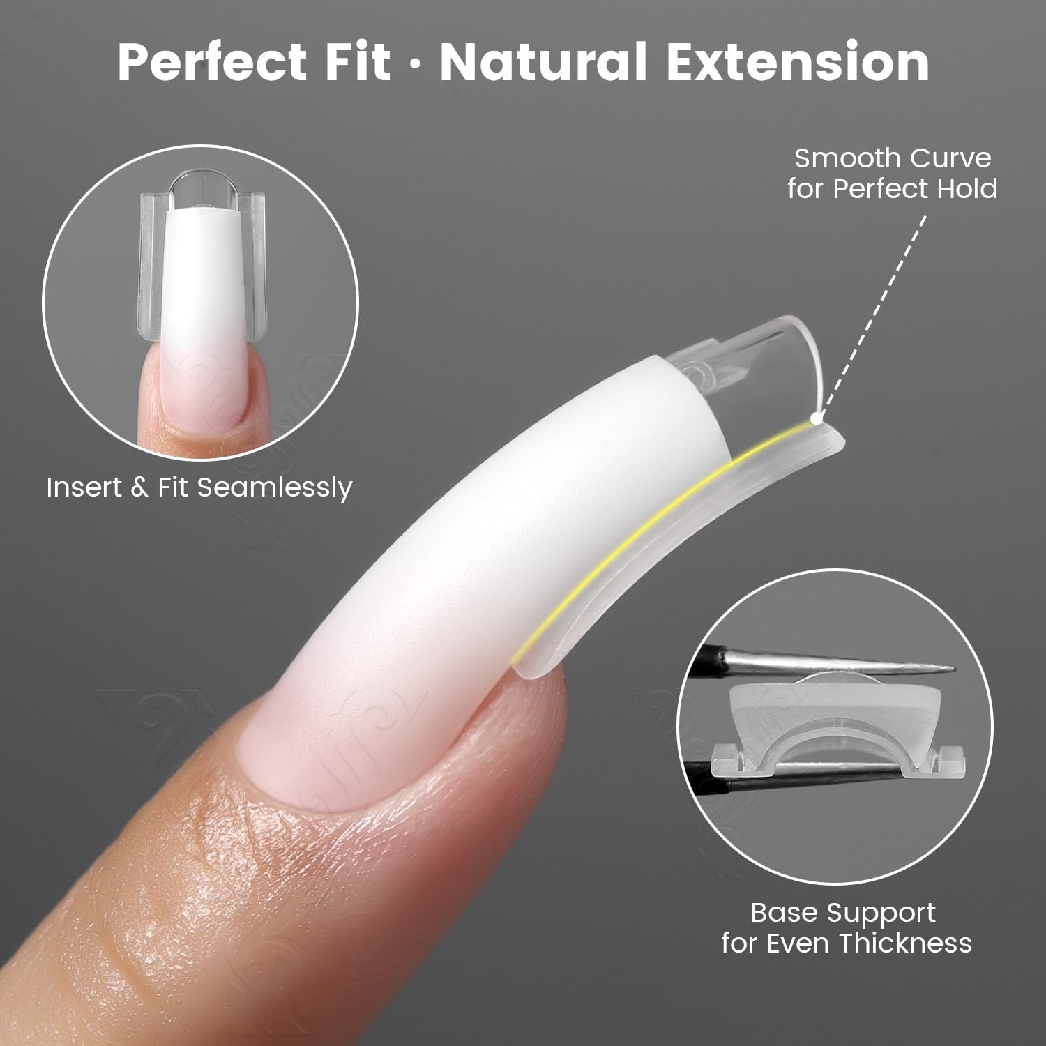 Dual Nail Forms for Builder Gel – 240Pcs, 15 Sizes, Poly Gel Nail Mold for Home