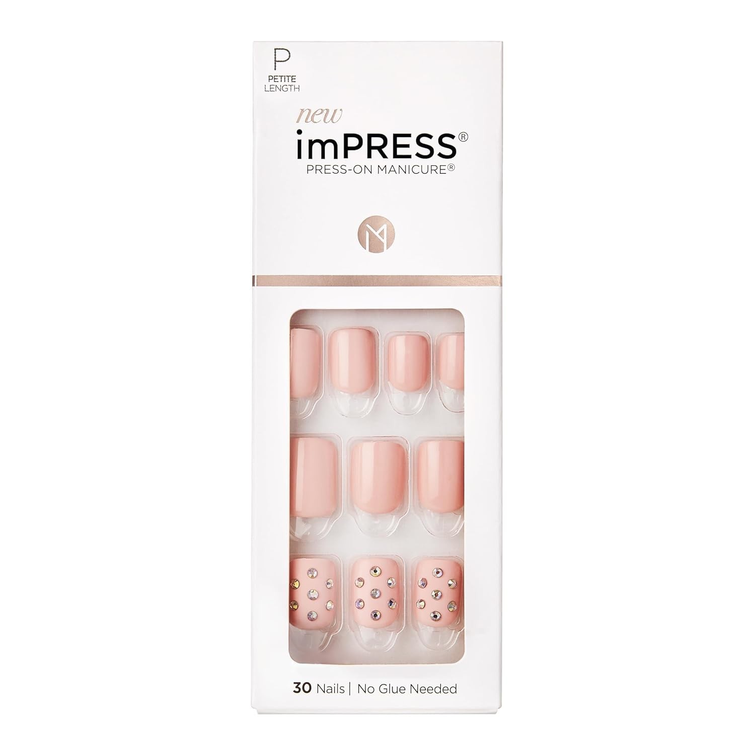 Elegant KISS Pink Press On Nails – ‘Petite Secrets’, 30 Nails, Easy Application