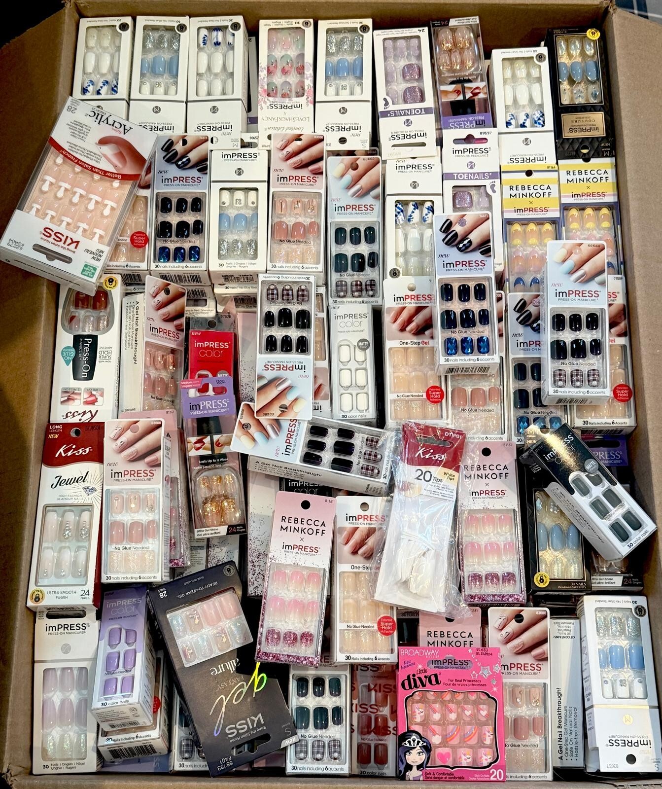 “Set of 100” Kiss imPRESS Nails Mixed LOT**FREE SHIPPING*** CLOSEOUT–Deal# 55***
