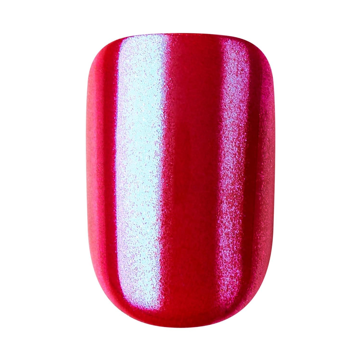 Kiss No Glue Mani Press on Nails, Color FX, ‘This City’, Red, Short Size, Squov