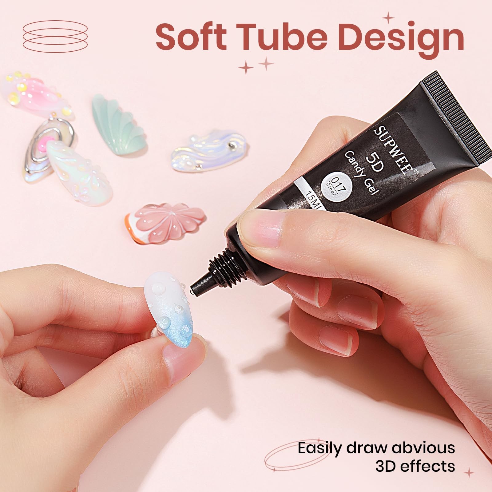 3D Nail Art Gel Clear Sculpting Gel for Nail Art Design DIY 3D Molding Gels for