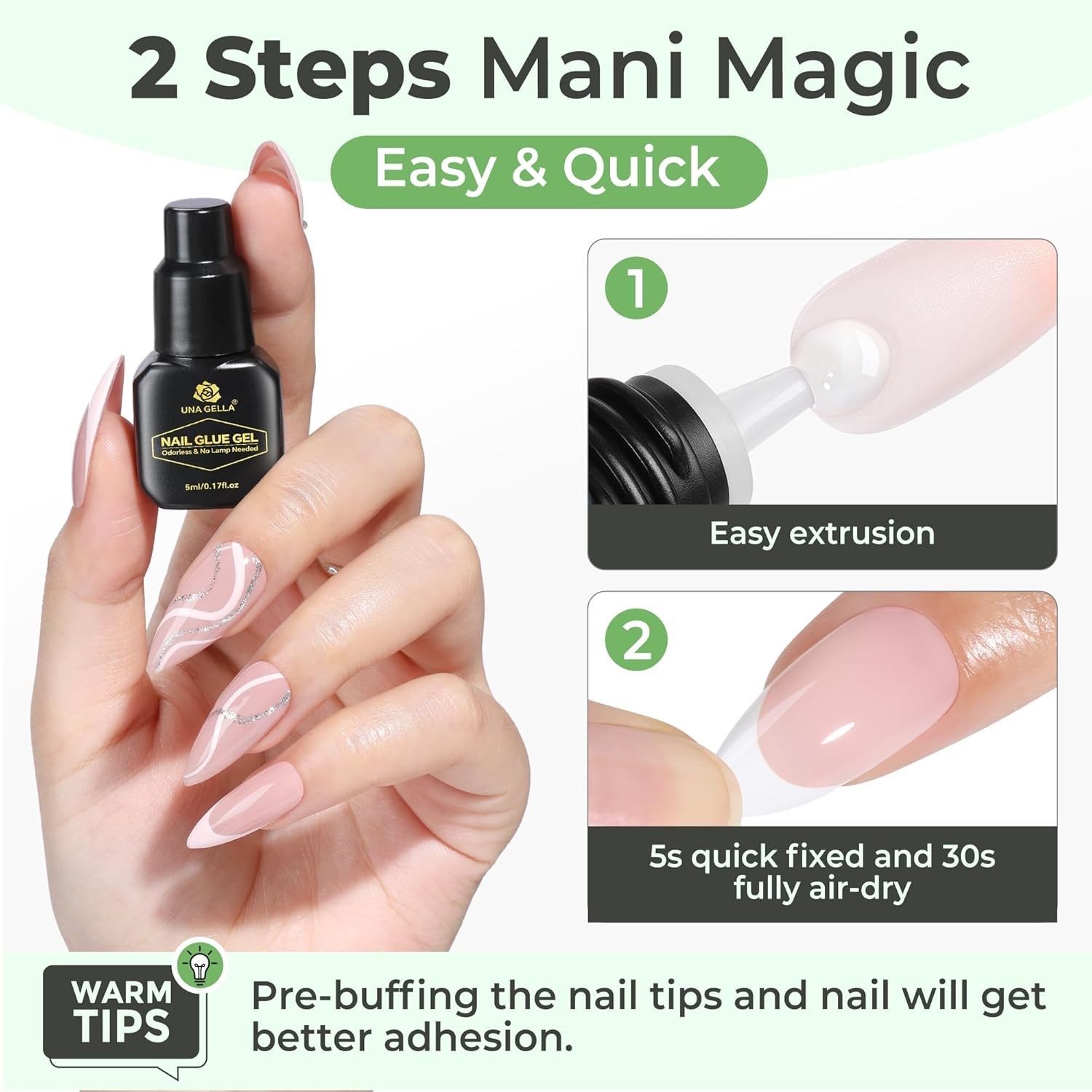 Ultra-Strong Gel Nail Glue 5ml – Fast Curing, Travel-Friendly with Precision Tip