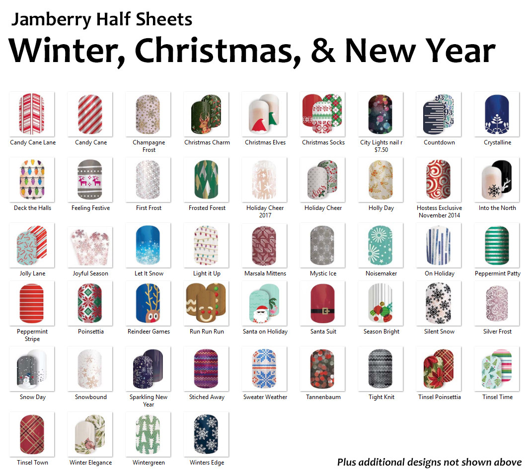 Jamberry WINTER, CHRISTMAS, & NEW YEAR Nail Wraps ~ Half Sheet, FREE SHIPPING